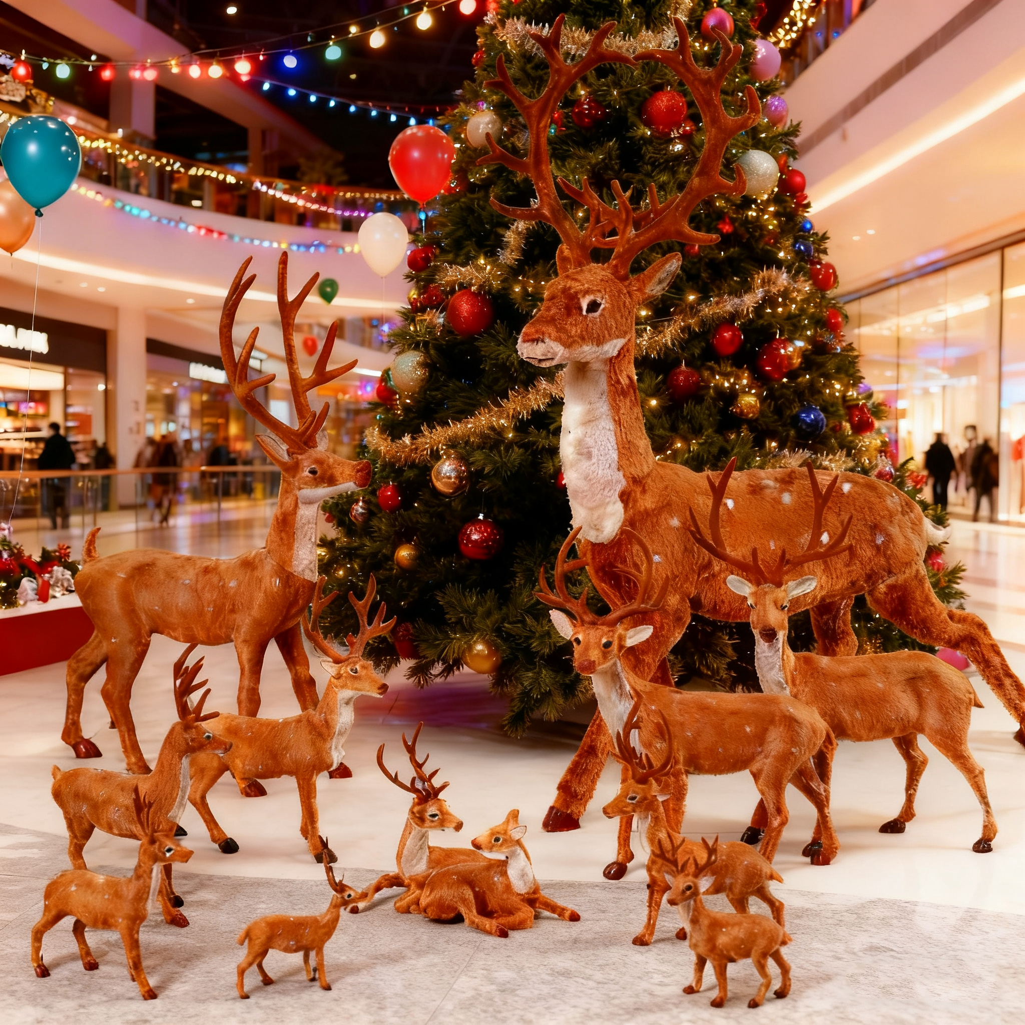 圣诞节装饰品仿真麋鹿公仔2025新款圣诞树摆件氛围场景布置圣诞鹿