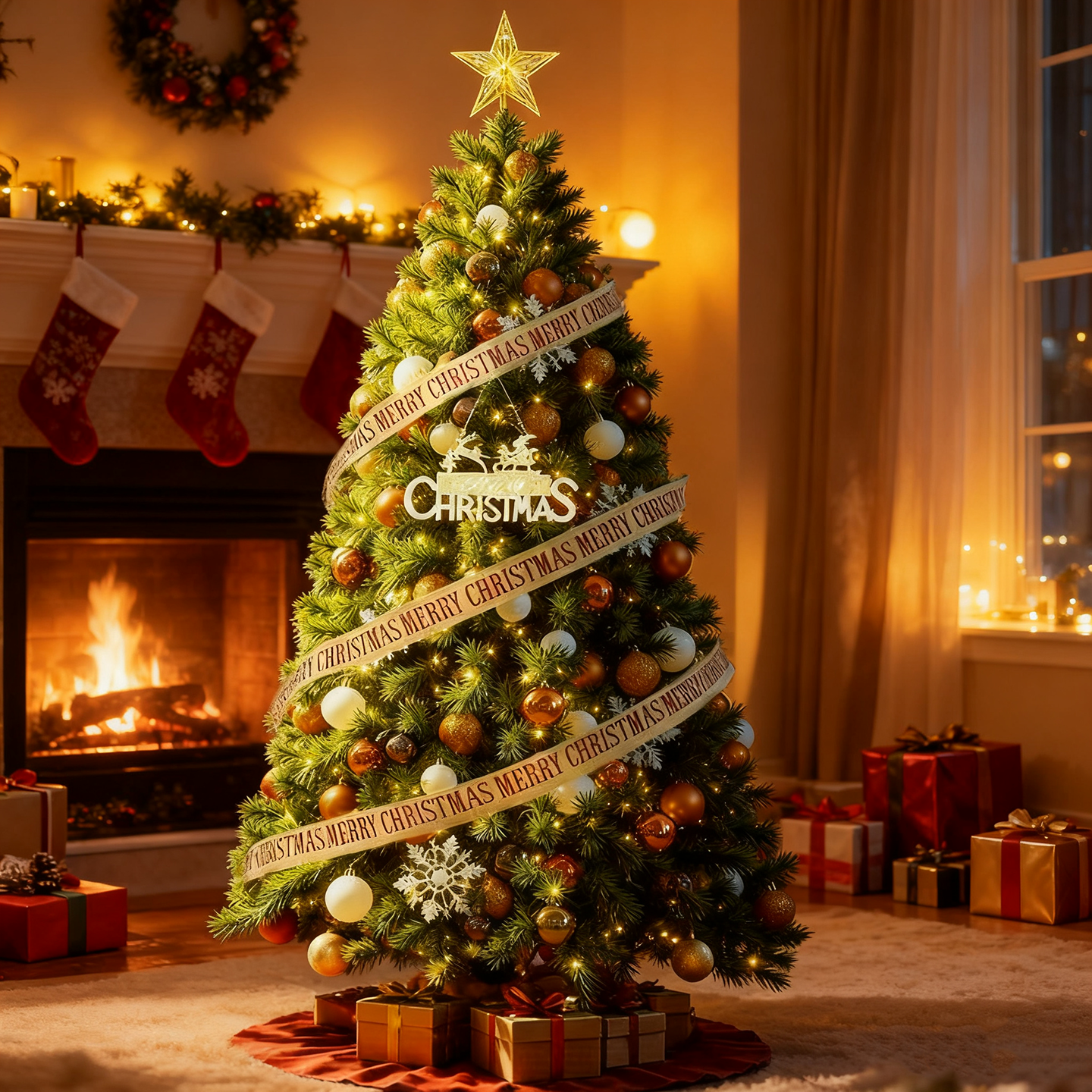 圣诞树家用客厅diy圣诞节装饰品2025新款ins风高级感摆件场景布置