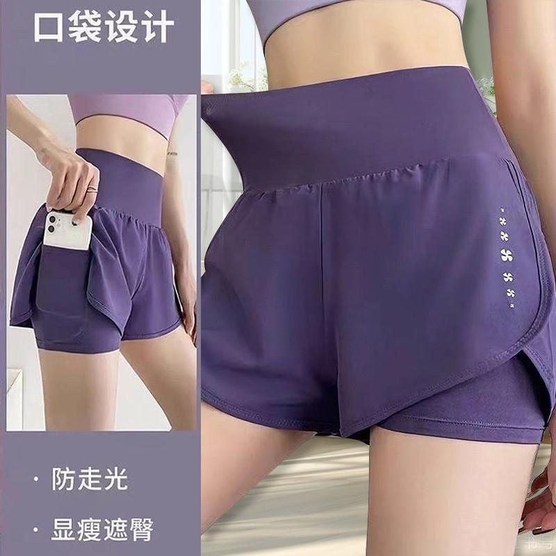 新款假两件速干游泳裤女士外穿学生防走光短裤运动保守泡温泉泳衣