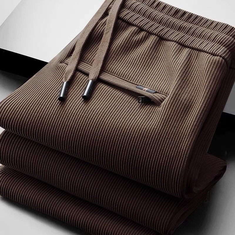 休闲长裤加厚春秋季灯芯绒宽松直筒冬季加绒保暖条绒外穿裤子男款,男装,休闲裤,淘宝优惠券,粉丝福利购,淘宝优惠卷