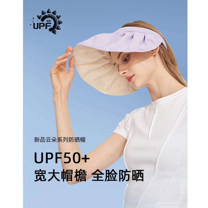 女士两用夏季户外遮脸空顶防晒帽