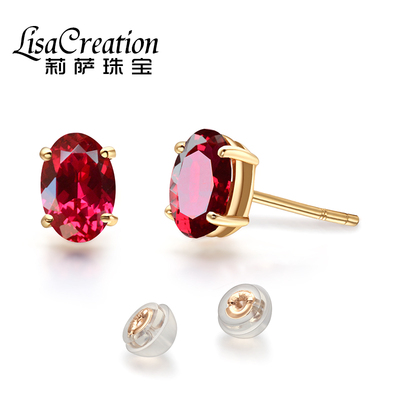 黄色18K金简约颜色鲜艳宝石耳钉