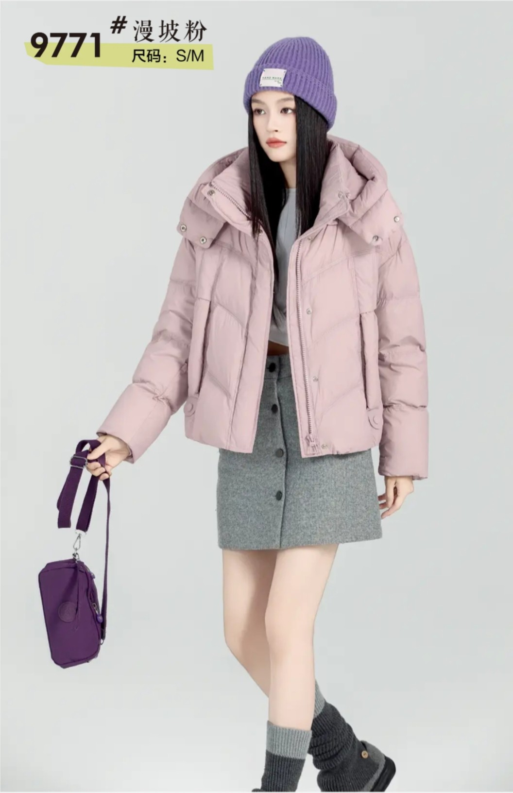 文2025冬季女款羽绒服衣壳半羽绒服