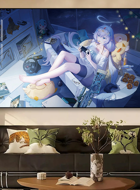 二次元动漫角色风景挂画海报床头卧室客厅沙发背景唯美壁画装饰画