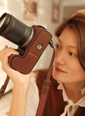 SVEN佳能r7相机保护套r10微单相机包r8真皮相机套便携手柄女皮套