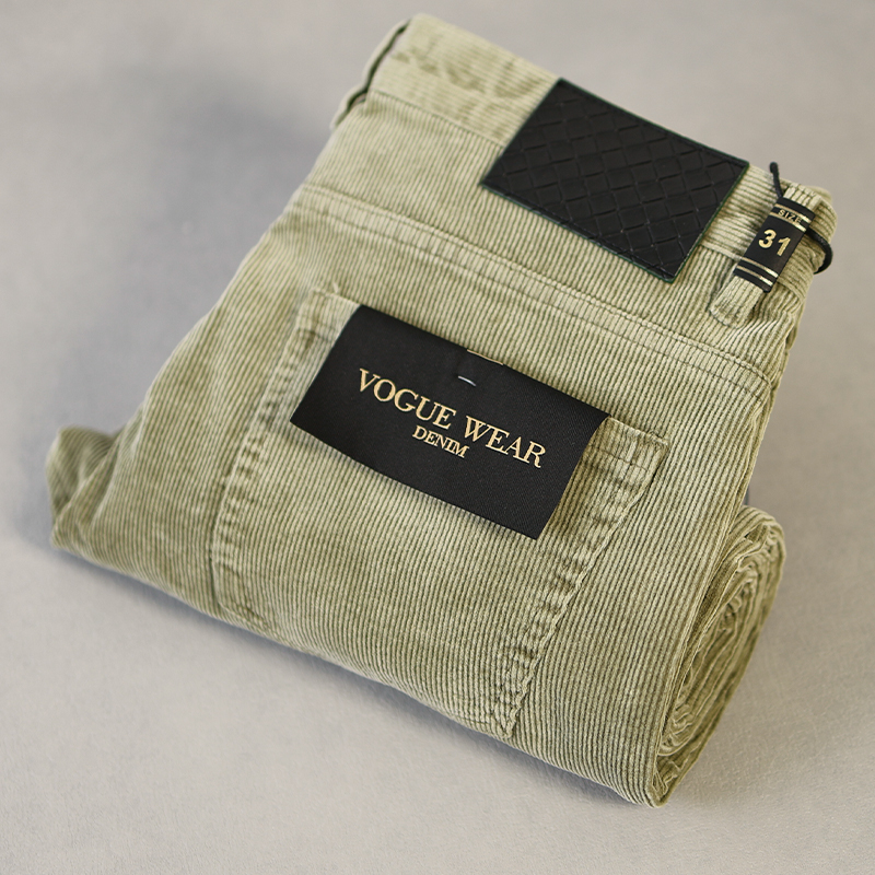 2024秋冬质感雪花灯芯绒男款厚款商务休闲柔软纯棉修身直筒裤长裤