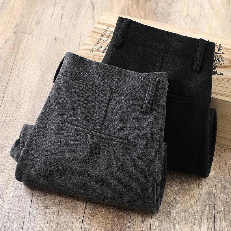 秋冬季高端羊毛呢男士保暖休闲裤