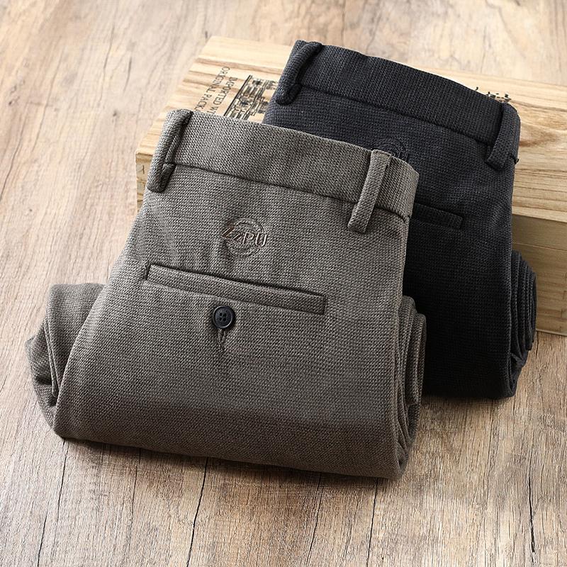 秋冬厚款毛呢男士休闲长裤