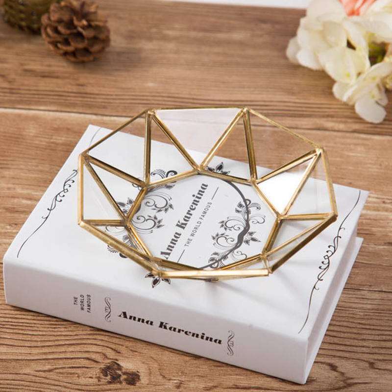 八角形玻璃收納盤擺盤裝飾盤