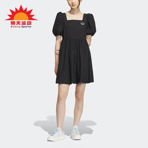 灯笼袖连衣裙女子阿迪达斯正品