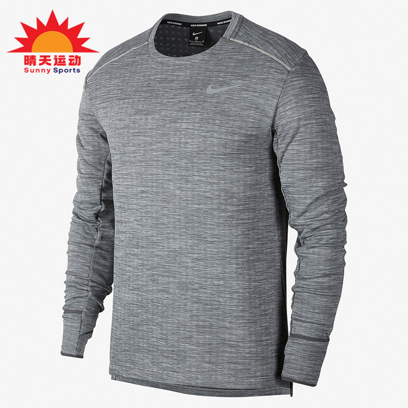 耐克男加绒反光跑步运动长袖T恤