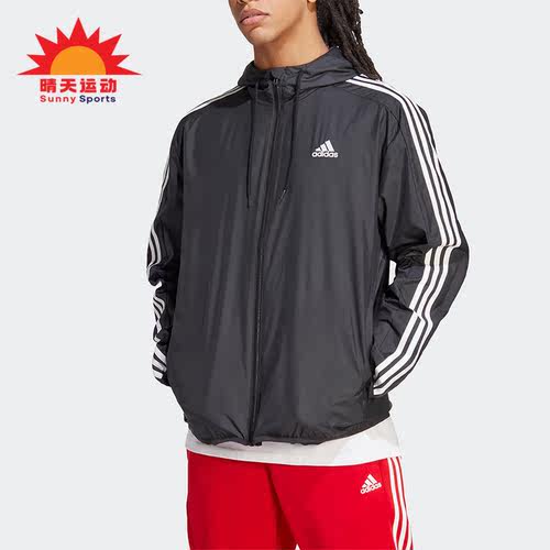 男运动休闲连帽夹克阿迪达斯正品