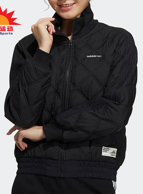 Adidas/阿迪达斯正品女子立领时尚休闲运动保暖棉服 H18628