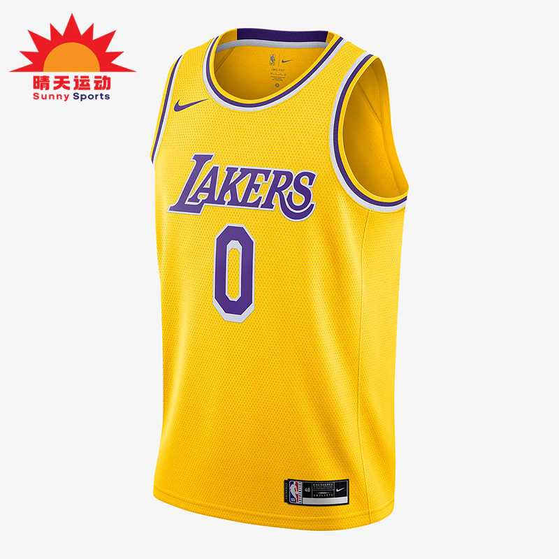 Nike/耐克正品湖人队威少0号sw篮球男子背心球衣 CW3669-741