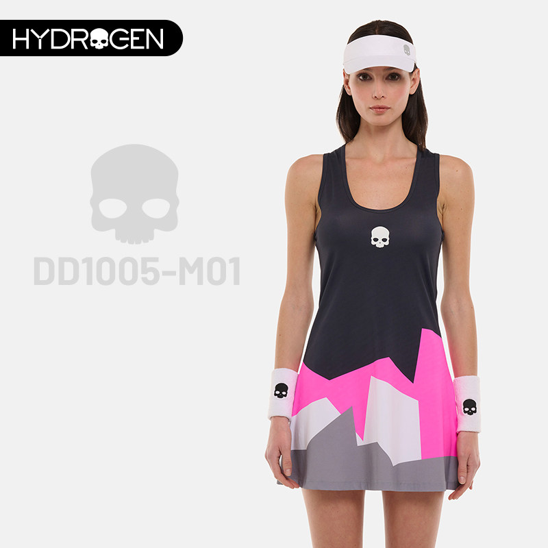 HYDROGEN氢原子运动无袖网球羽毛球连衣裙运动休闲裙赠底裤DD1005
