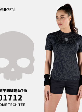 HYDROGEN氢原子夏季速干短袖女士健身跑步网球瑜伽运动T恤T01712