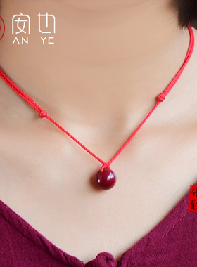 朱砂正品转运珠吊坠女锁骨链