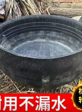 加厚抗摔橡胶轮胎盆皮桶灰盆灰桶工地用大号灰槽瓦工抹灰工具食槽
