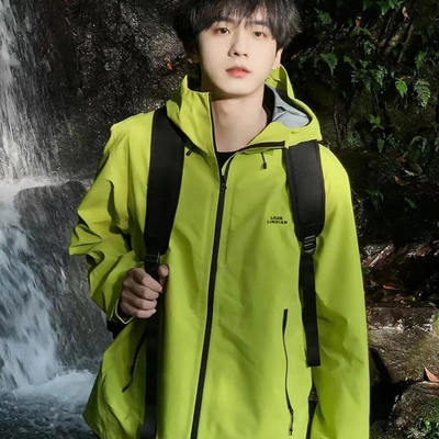 卡盛荧光绿冲锋衣外套男款2025