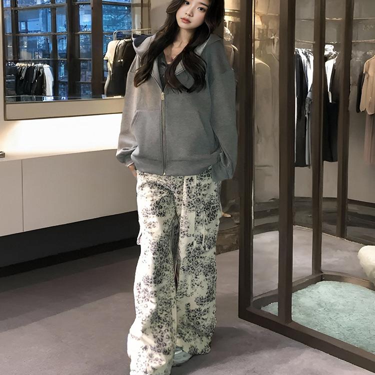 卡盛KSKM豹纹百搭遮肉休闲裤