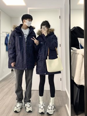 卡盛工装羽绒棉服男2023冬季加厚美式设计感小众中长款情侣派克服