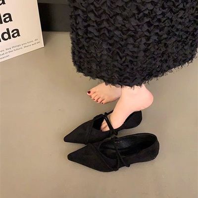 平底复古尖头鞋女鞋子2025春秋季法式软底不累脚玛丽珍通勤鞋子女