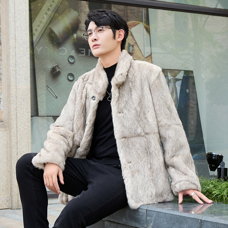 皮草高级感皮毛一体仿狐狸毛外套
