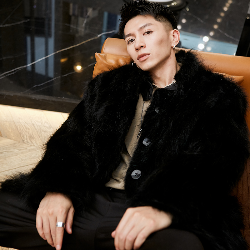 由派头双面穿皮草外套