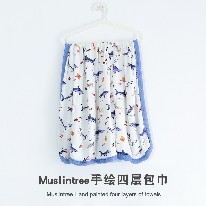 muslintree婴儿抱单新生儿襁褓冬防惊跳加厚纱布包巾初生婴儿裹布