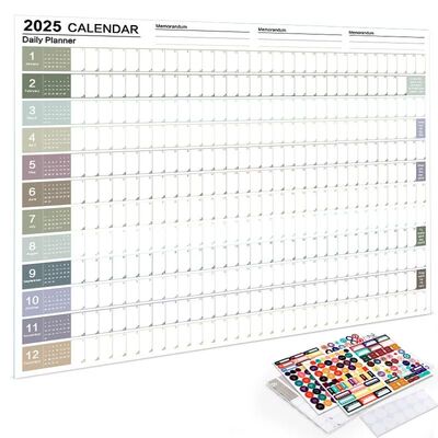 2026  Wall Calendar Full Year Large Size Paper Kawaii Sticke