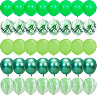Green Metal Latex Confetti Balloon Jungle Safari Birthday Pa