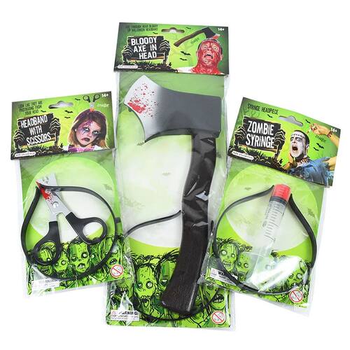 Halloween Funny Axe Saw Nail Knife Headwear Blood Fake Scary
