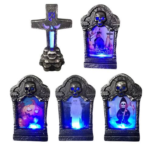 Halloween Tombstone Decorations LED Light Up for Halloween P