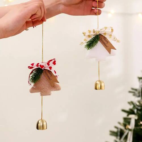 1PC Christmas Bell Ornaments Set Hanging Bells For Tree Door