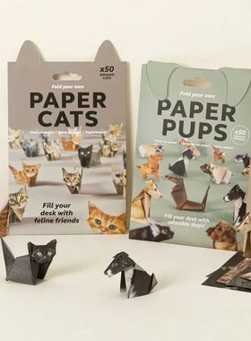 DIY Paper Cats 50 Sheets DIY Handmade Cat Dog Dinosaur Foldi