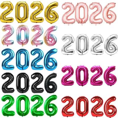 '1PC 2026 Number Foil Balloons Happy New Year Eve Party Deco