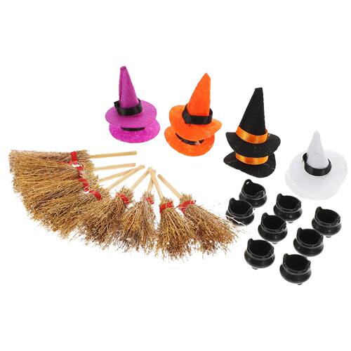 Halloween Mini Felt Witch Hats sets Wine Bottle Witch Hats D