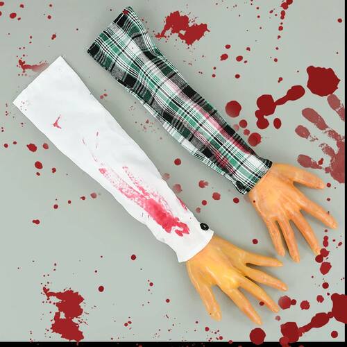 Halloween Blood Prop Fake Scary Severed Hand Human Arm Body