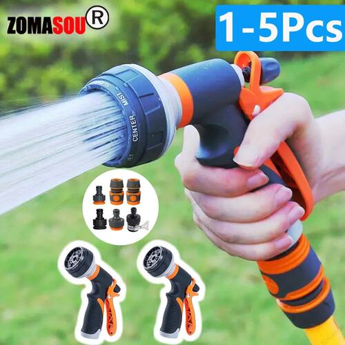 1-5Pc Garden Watering Gun 8 Modes High Pressure Sprayer Irri