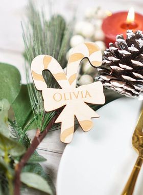 Personalized Christmas Place Name Settings Table Decorations
