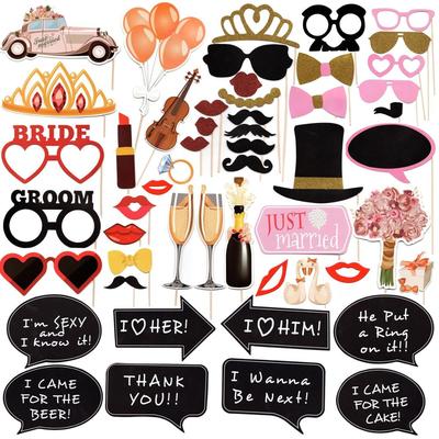 Photo Booth Props Party Masks Hat Mustache Lip photobooth