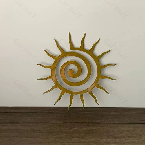Antique Coiled Star Metal Wall Sculpture | Outdoor Courtyard
