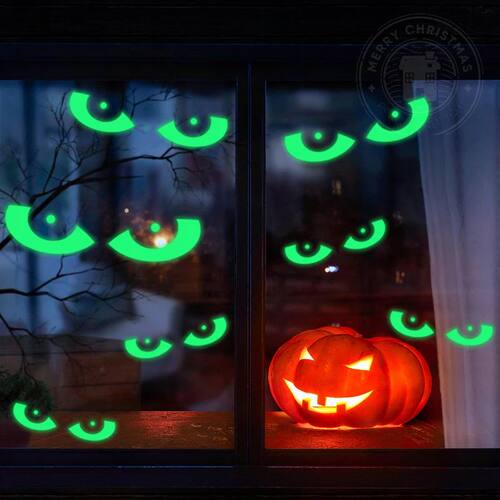 Halloween Stickers Luminous Eyes Ghost Party Decoration Stic