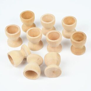 Tray Egg Crafts Wood DIY Stand Holder Cups Wooden 5Pcs