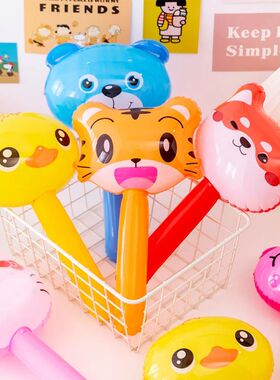 10Pc Cute Animal Inflatable Hammer with Bell Summer Pool Bea