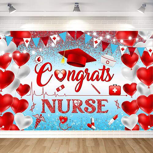 Congrats Nurse Banner Nurse Graduation Party Decorations Cla