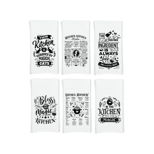 Witches Kitchen Flour Sack Towels Witchy Halloween Gift for