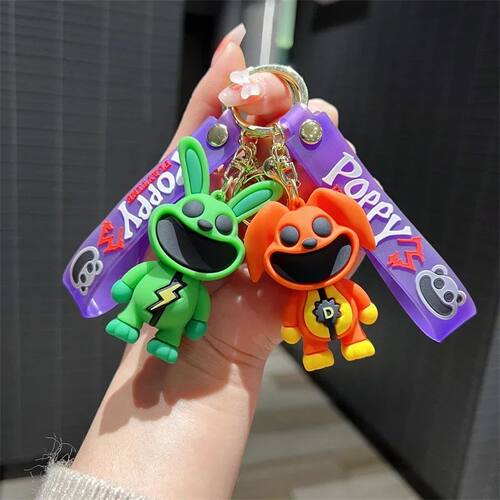 Halloween Horror Keychain for Car Keys Smiling Critters Bear