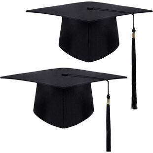Graduation Hat Black Adult Bachelor Caps with Tassels Univer