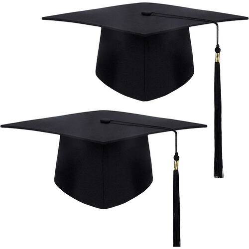 Graduation Hat Black Adult Bachelor Caps with Tassels Univer